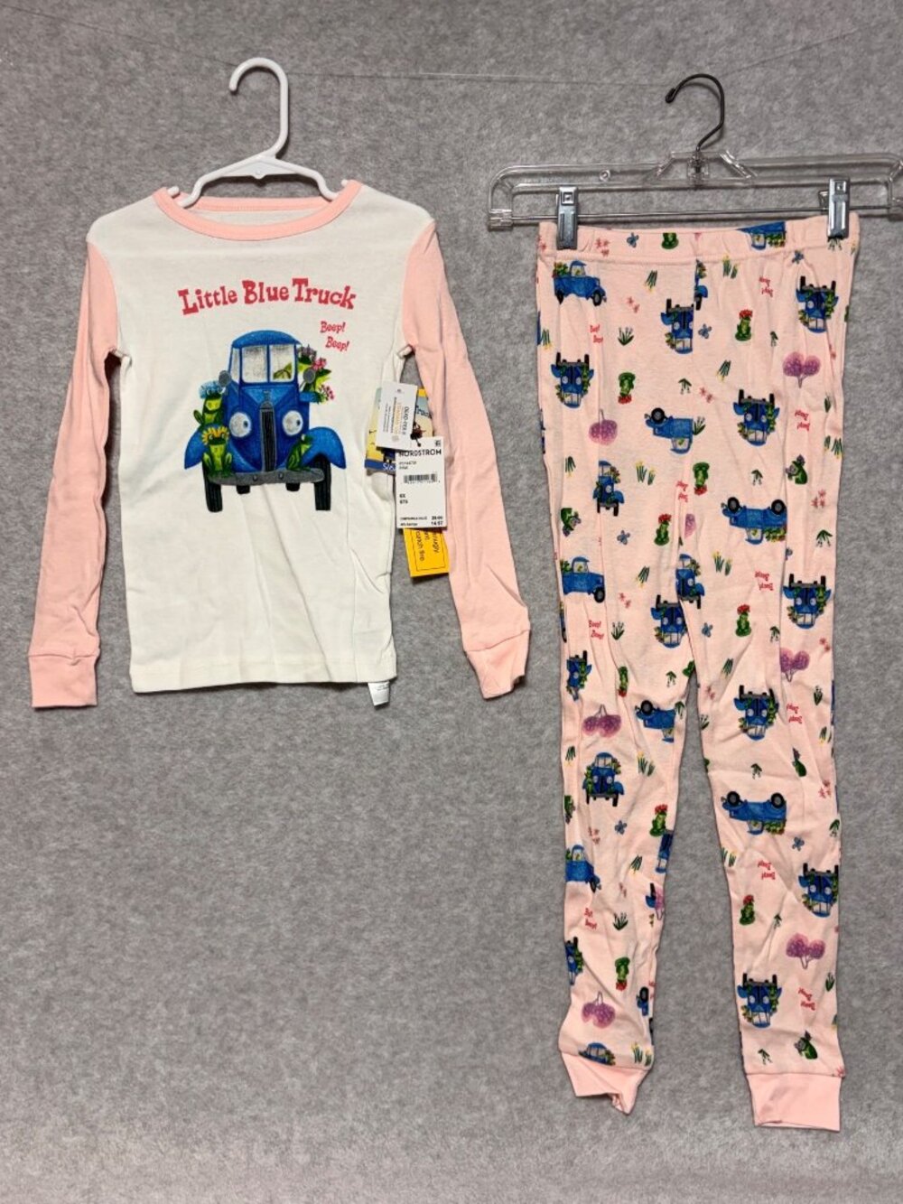 Little Blue Truck Kids Pajama Set S 6/6X Pink Long Sleeve Top & Pants 100%Cotton